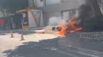 840 bin liralık cezayı protesto etti! Ses sistemini belediye önünde benzinle yaktı