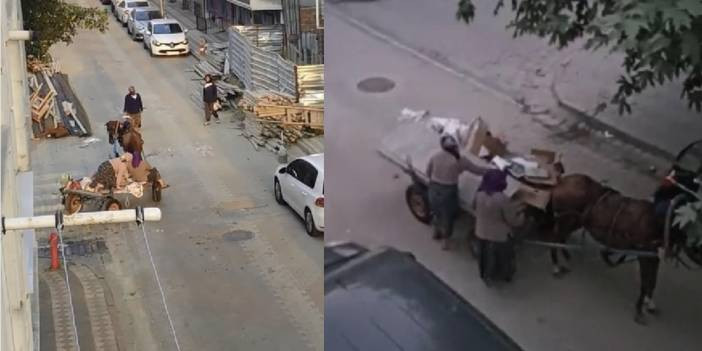 At arabasıyla hırsızlık kameraya yansıdı