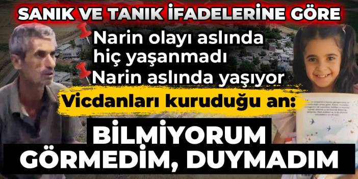 İfadelere g&ouml;re Narin cinayeti aslında hi&ccedil; yaşanmadı. Vicdanların kuruduğu an 'Bilmiyorum g&ouml;rmedim duymadım'