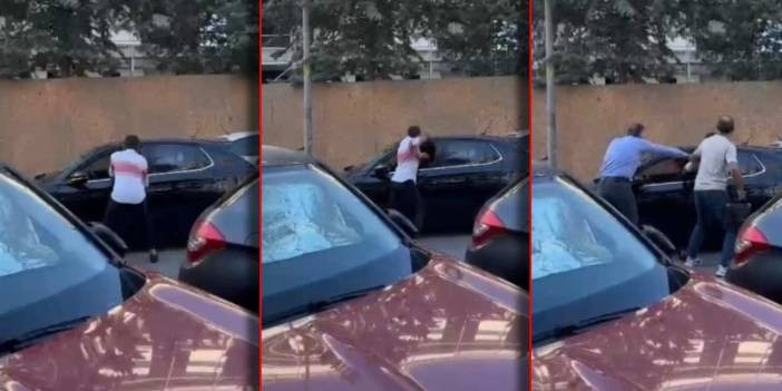 Yol verme kavgası kamerada: Aracından inip diğer s&uuml;r&uuml;c&uuml;ye saldırdı!