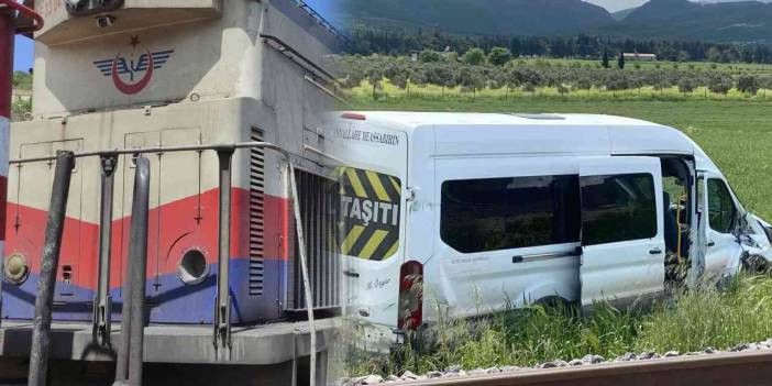 Gaziantep'te feci kaza! Yük treni öğrenci servisine çarptı